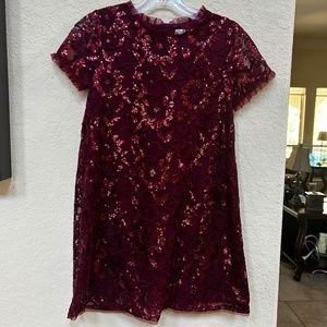 BCBGirls Short Sleeve Embroidered Sequence Dress. Size 10. Like New.